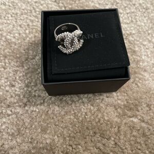 Chanel Cc sliver metal ring size 7